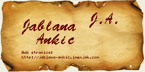 Jablana Ankić vizit kartica